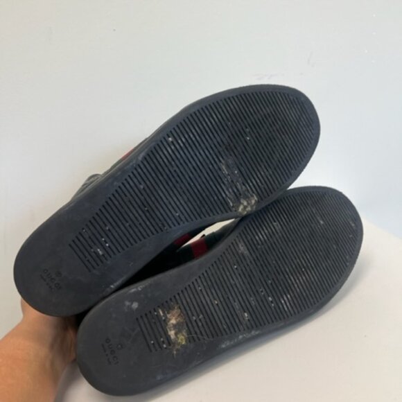 GUCCI coda Guccissima black leather high-top sneakers 221825 size11 - Picture 9 of 11